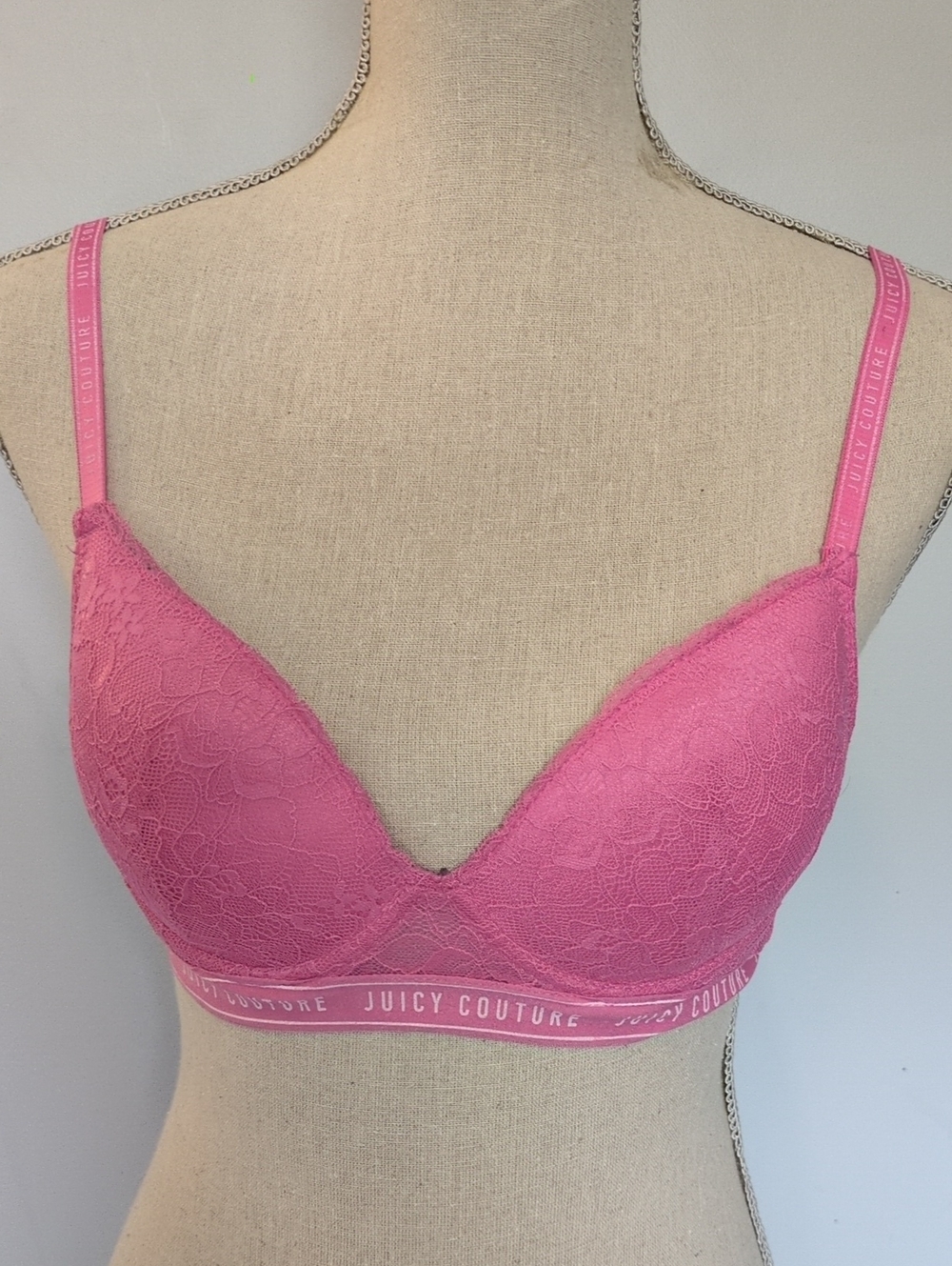 5/$25 Juicy Couture Hot Pink Lace Bra 34B